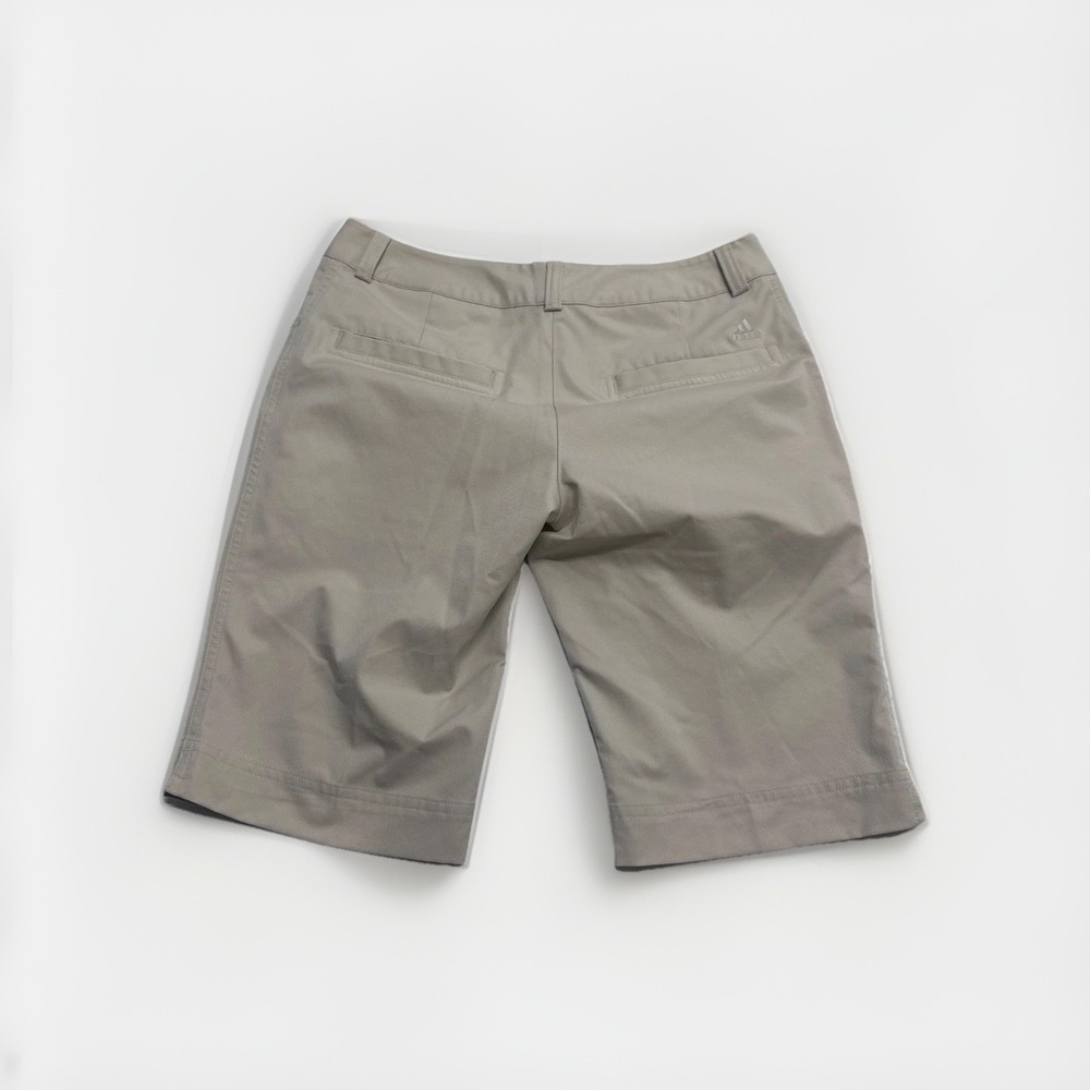 Adidas Climalite Women Golf Shorts Khaki Tan Size 4 Performance Bermuda Athletic - Picture 6 of 8